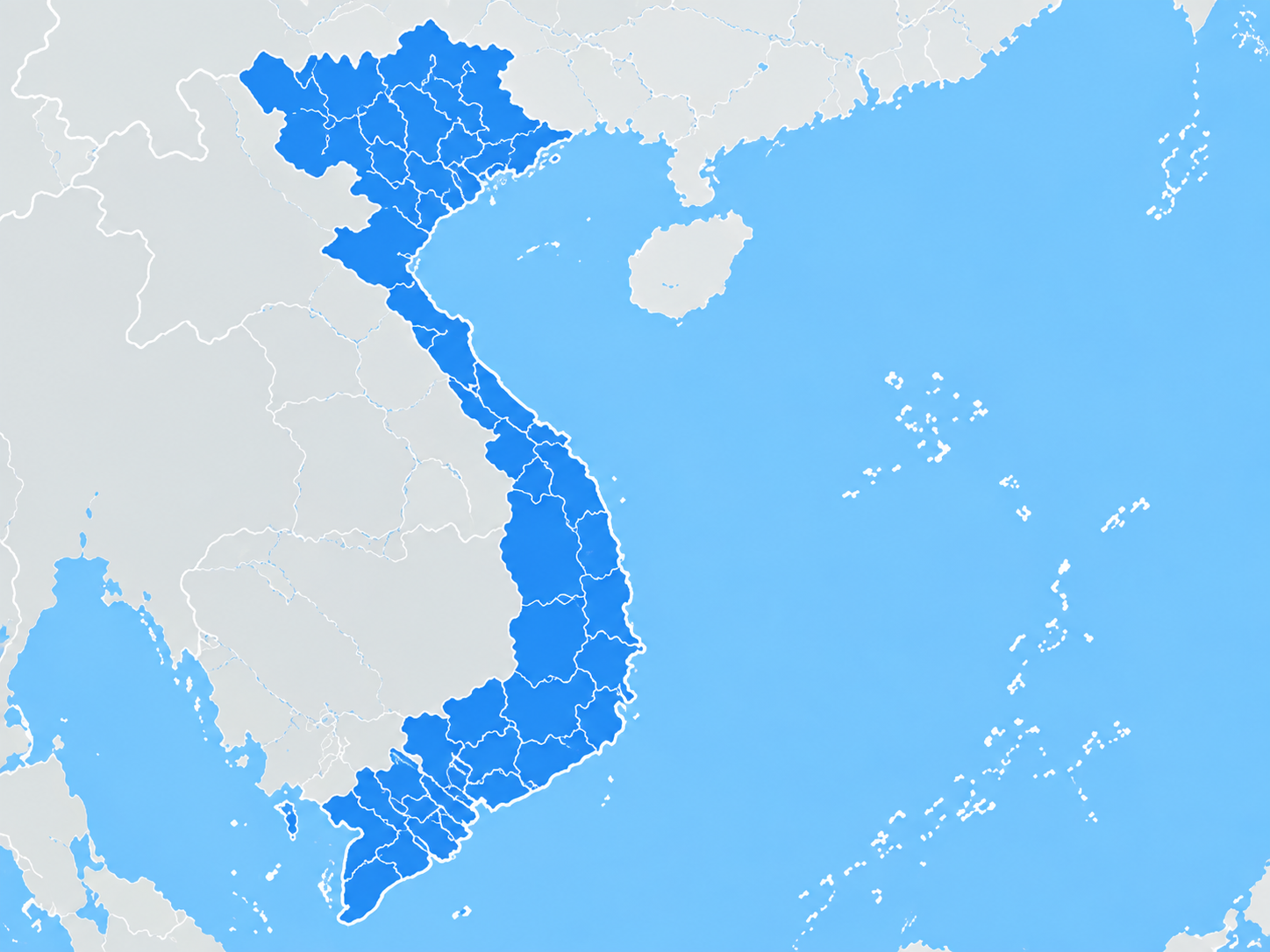 Bản đồ Việt Nam minh họa vùng dữ liệu